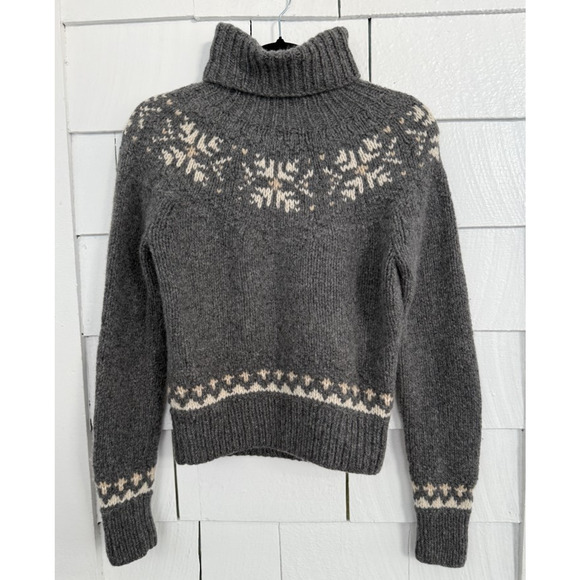 J. Crew Women’s S Hand Knit Wool Cashmere Fair Isle Nordic Sweater Cozy Warm Ski - Picture 1 of 8